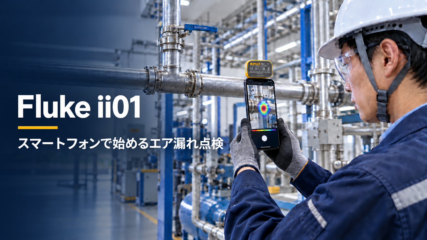 スマートフォンが超音波カメラに。最新のFluke iSee™ ii01で始めるエア漏れの日常点検